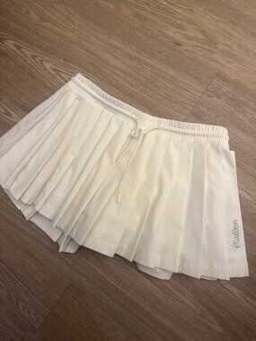 Malbon Pleated Golf Skort Light Yellow Drawstring Waist Size M